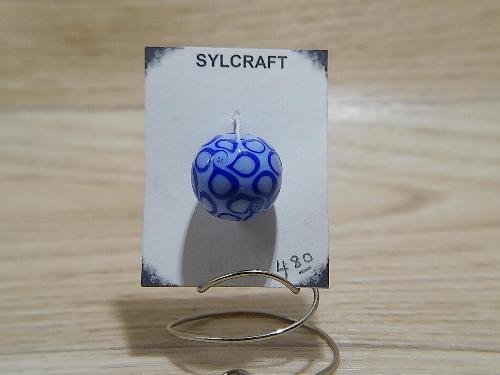 Swirl Dot Bead Periwinkle and Cobalt Handmade lampwork glass bead