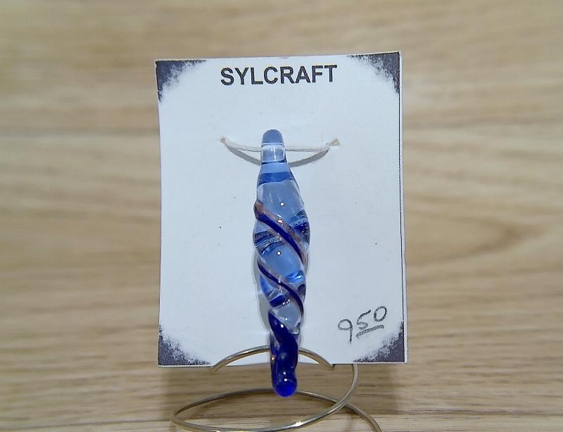 Sapphire Pendant Bead Handmade lampwork glass beads