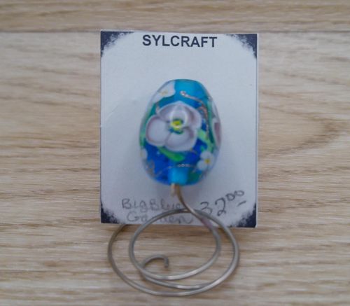 Focal Floral Garden Handmade lampwork glass bead